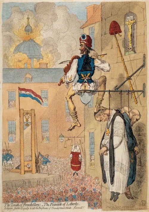 historium:“The Zenith of French Glory: The Pinnacle of Liberty.”, British Caricature of the French Revolution, February 1793