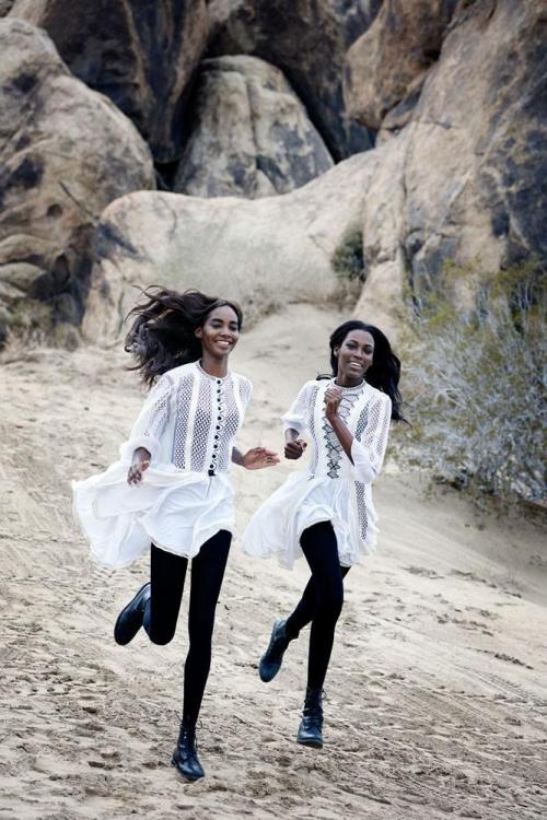 Such a GORGEOUS editorial spread this is. Aya Jones, Imaan Hammam, Kai Newman, Leila Nda, Malaika Fi