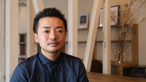 Transgender writer, TV host, and organizer Fumino Sugiyama at the restauarant and LGBT community cen