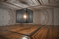 jedavu:  INTERSECTIONS | ANILA QUAYYUM AGHA Winner of both the public and juried vote of Artprize 2014, Pakistani artist Anila Quayyum Agha exercises the architecture of the Grand Rapids Art Museum in Michigan by infilling it with a dynamic interplay