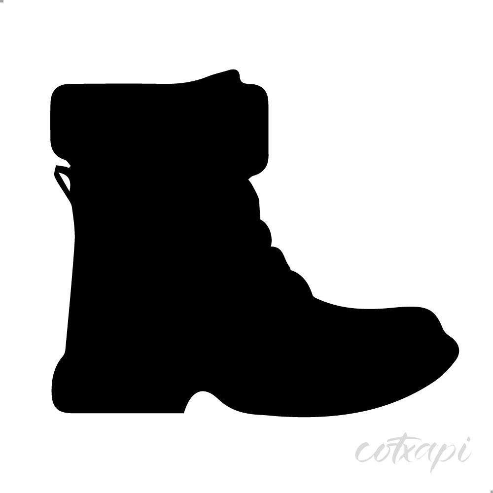 Man Woman's Shoes Boots Sandal Icon Vector Art Illustration, Black and White Outline Design