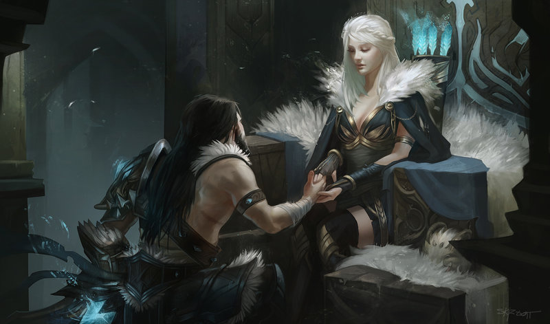 The proposal - Ashe and Tryndamere by Skyzocat 