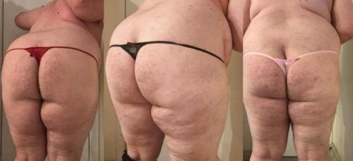 6cubchubbigmeat: fatchubass: Which thong looks best on my fat ass? 6cubchubbigmeat