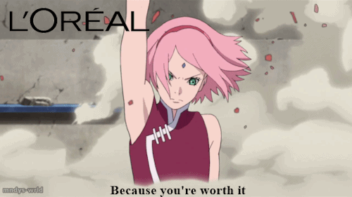 mndys-wrld:  Sakura deserves a version too.Missing only Sarada, we have a L’oréal family. ヽ(´ー`)ﾉ