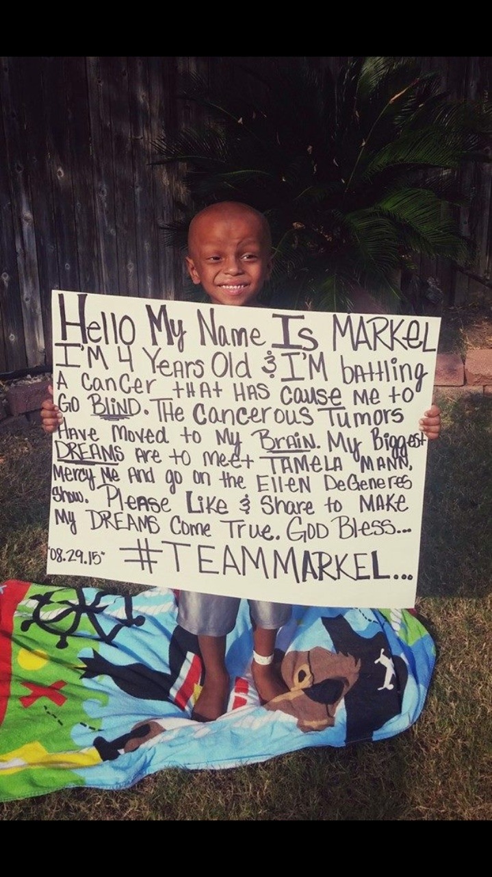 rudegyalchina:  psyduckyfunky:  Markel is a 4 year old child suffering from a rare