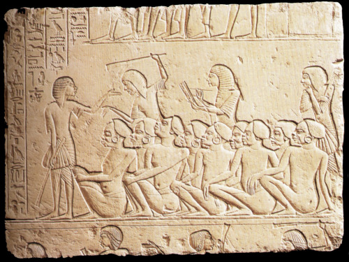 Relief of Nubian PrisonersThis relief shows several Nubian prisoners with Negroid features, kinky ha