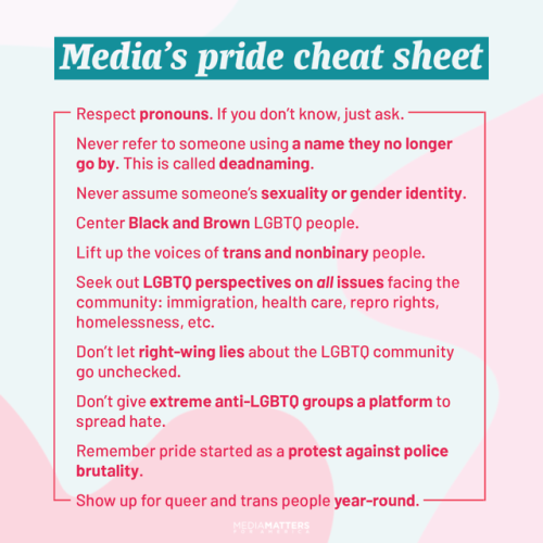 Happy Pride!We’re kicking off Pride Month with a list of items that we think media should keep in mi