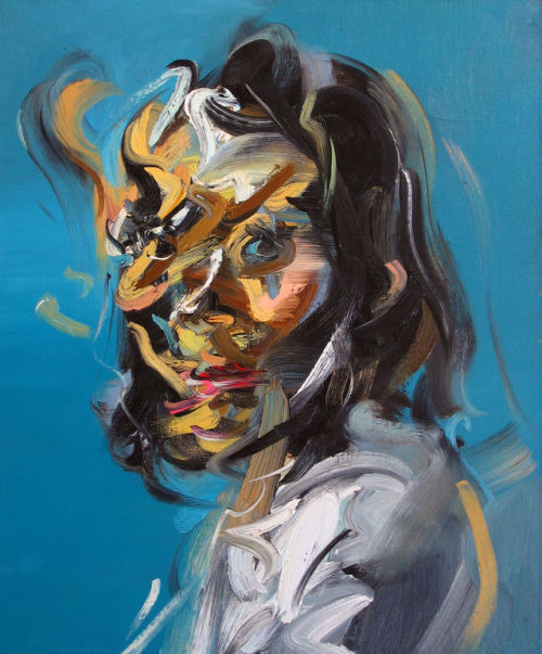 criwes:  Self-portraits by Han Xiao Her portraits possess an innate sense of loneliness and anxiety, and are reminiscent of Francis Bacon’s paintings. She deliberately blurs out the faces of her subjects and makes it difficult to discern any identifiable