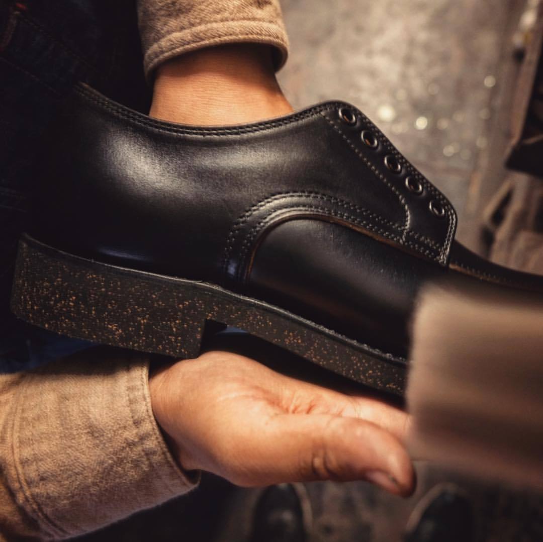 black platform oxfords