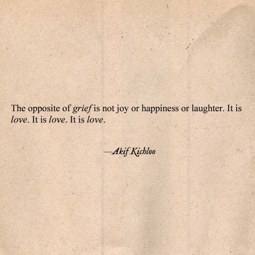 akifkichloo: “The Opposite of Grief” ||  Written by Akif Kichloo *It’s official, my book, The Feelin