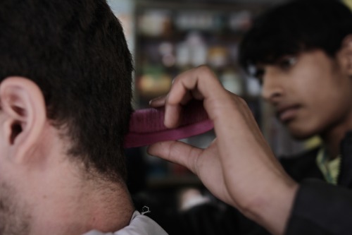 Cut and Shave, $2.Chandni Chowk, Old Delhi.