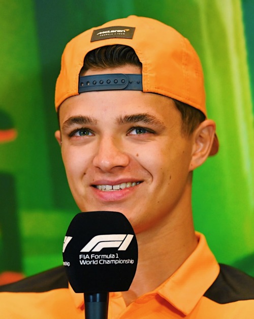 Lando Norris at the Drivers Press Conference on Friday ahead of free practice for the Azerbaija