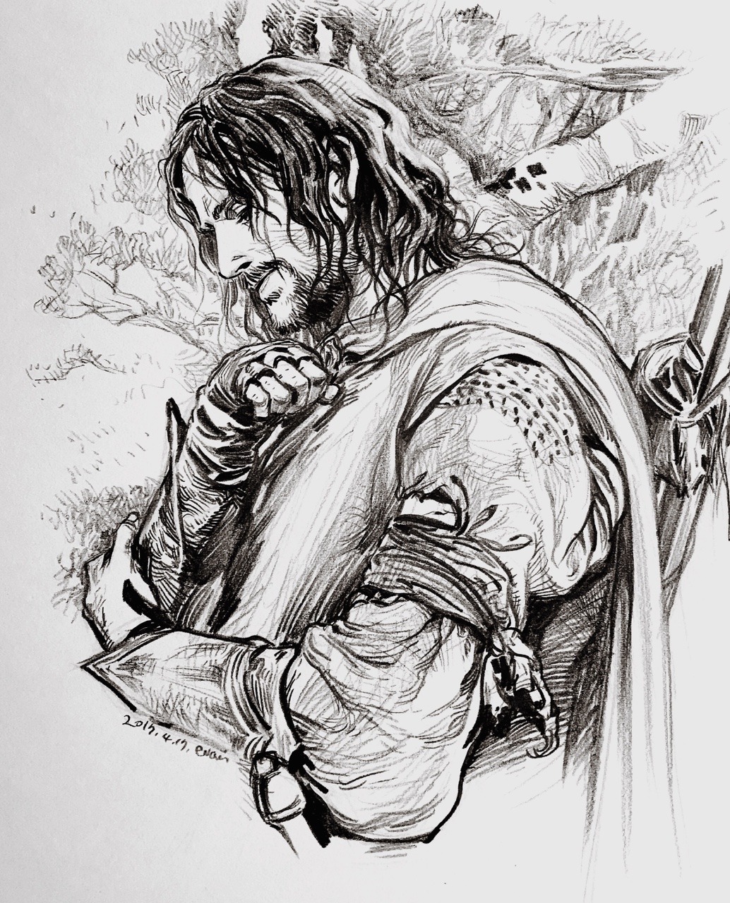 How To Draw Aragorn Viggo Mortensen Lord Of The Rings Step by Step  Drawing Guide by Dawn  DragoArt