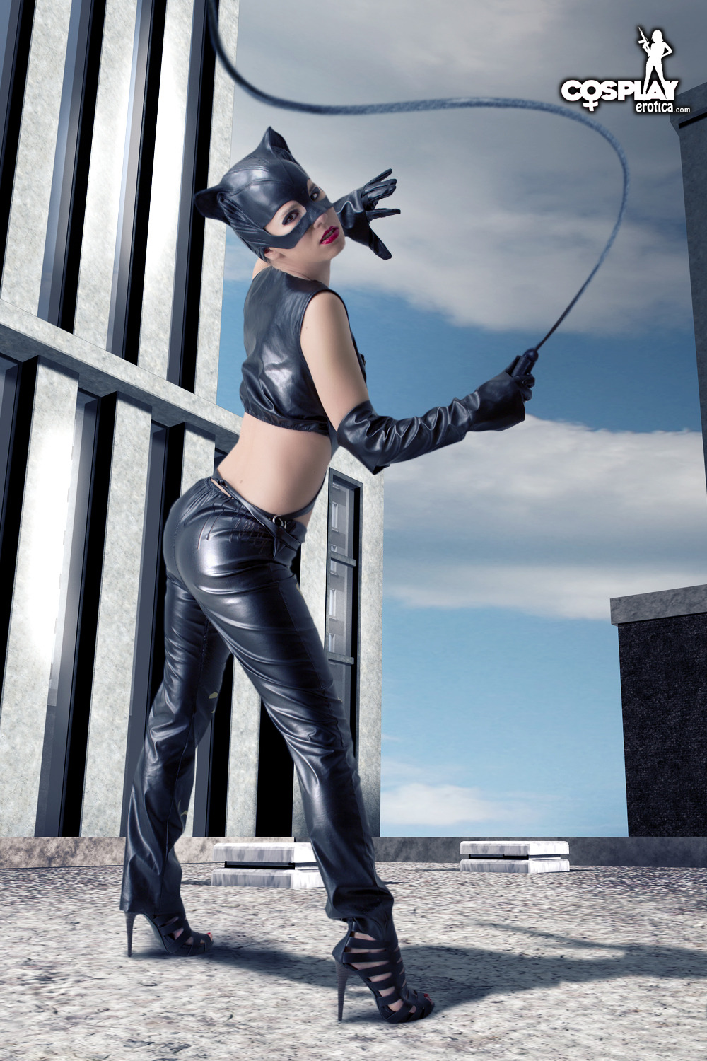 Catwoman leather adult costume