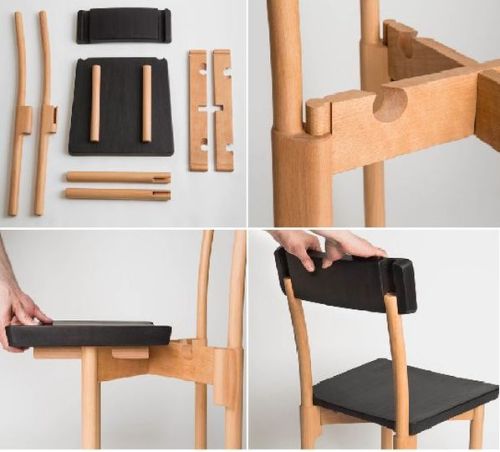 (PEG Wooden Chair can be Assembled/Disassembled Within Secondsから)