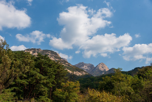 Autumn colors in Bukhansan National Park.