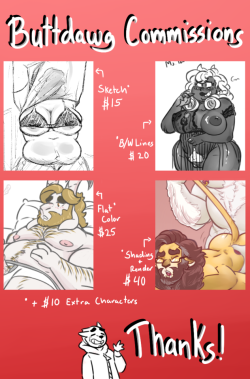 its finally happened, if you’re interested in commissioning me please feel free to DM me here, or email me at buttdawg.draws@gmail.com. In the email please be clear with details and send reference pictures for your characters/objects.I’m cool with