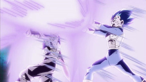 msdbzbabe:  Father son galick gun, look how happy Vegeta is with Trunks ; ;