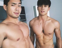 sjiguy:  rawadonis: asian-men-x:    Hottest brothers  A little brotherly love, perhaps?