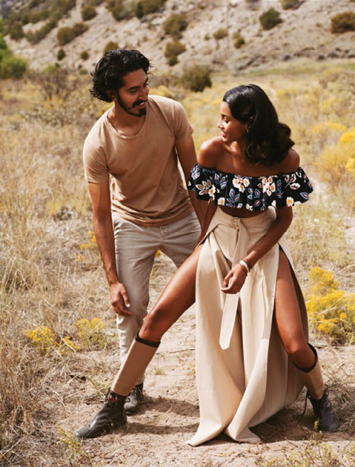 nya-kin:Imaan Hammam and Dev Patel by Alasdair McLellan for Vogue