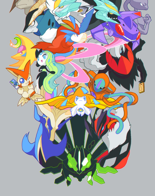 preoprix:  All legendary Pokémon, minus Diancie, Volcanion and Hoopa! Because I completely forgot about them hahaha… Originally this was going to be some glorious digital painting all dramatic-like and have multiple backgrounds showing the locations