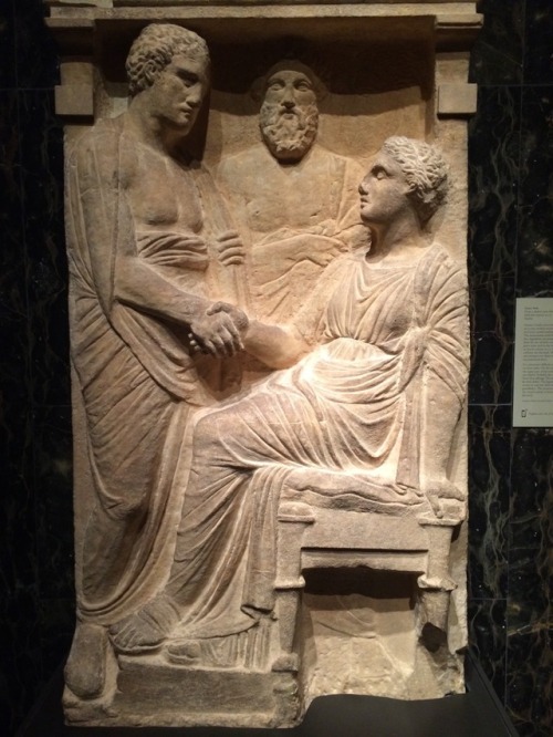 ancientbeardart:Grave Stele From a district near Athens, perhaps Halai mid-4th c. BCE&ldqu