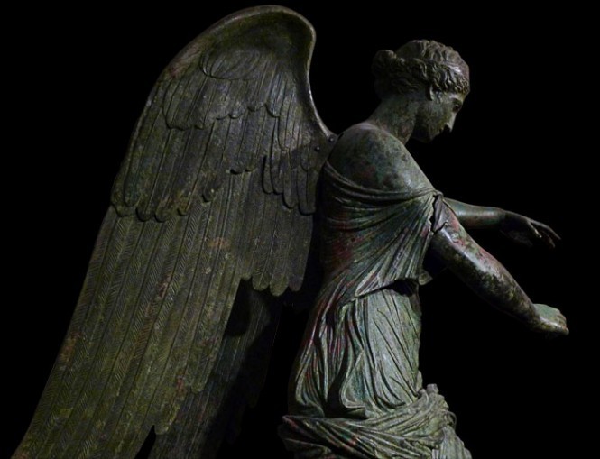 mythologyofthepoetandthemuse:Winged Nike or Victory of Brescia, a bronze statue