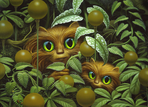 theartofmichaelwhelan:PEEKABOO FUZZIES (1983) by Michael Whelan, cover for Adventures of Little Fuzz