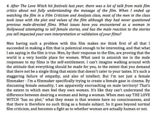 fuckyeahwomenfilmdirectors:Anna Biller on her film, The Love Witch.