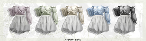 [KIKIW]Spring organza suit*New mesh*5 colors*Base game compatible*Female*HQ textures*Custom thumbnai