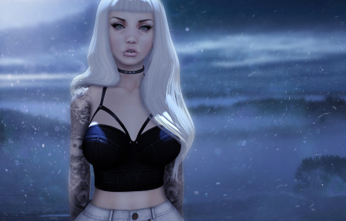 Hair: Moon - Tin Foiled IITop: Pixicat - Dusk Top - BlackShorts: Pixicat - Tilde Shorts High Waisted