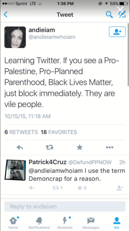 sonoflilb:sipsomelean:This lady, Andie Pauly (married to a police officer) is a racist. She calls al