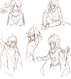 captain-rei:Practice doodles of Yami Marik, my ananas boy. I love him, I really do, but I can’t draw muscly men at all. ｡ﾟ(*´□`)ﾟ｡