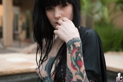 satamell:  Raleigh Suicide Girl  #Raleigh suicide girl #sexy #tattoos  #suicide girl #boobs