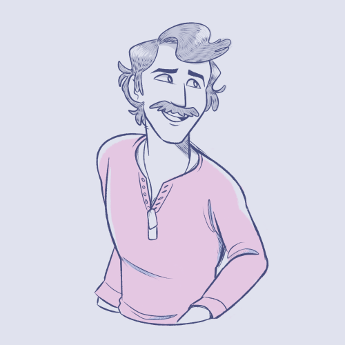 bisexualnilescrane:Here you go!I loved his pink shirt. The ‘stache…. not as much.