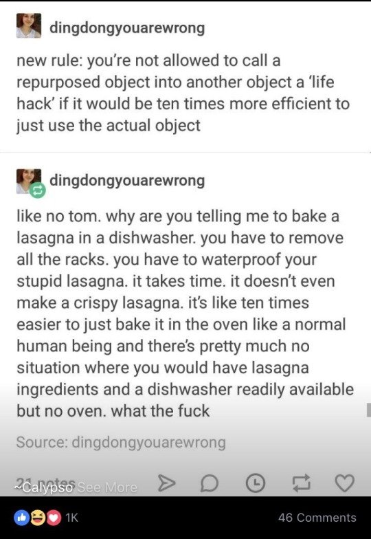 dingdongyouarewrong: dingdongyouarewrong:  dingdongyouarewrong: new rule: you’re not allowed to call a repurposed object into another object a ‘life hack’ if it would be ten times more efficient to just use the actual object like no tom. why are