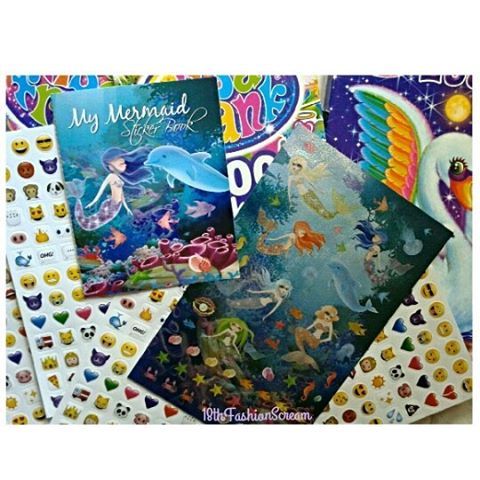 ✨Glitery Mermaid & Lisa Frank Stickers. Along Lisa Frank Jumbo Coloring Vibes. ✨