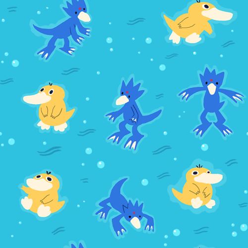 sketchinthoughts - psyduck & golduck tile!