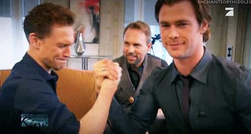 elly-hiddlesherloki:queenofthefrostgiants:Sometimes I cry because Tom Hiddleston and Chris Hemsworth