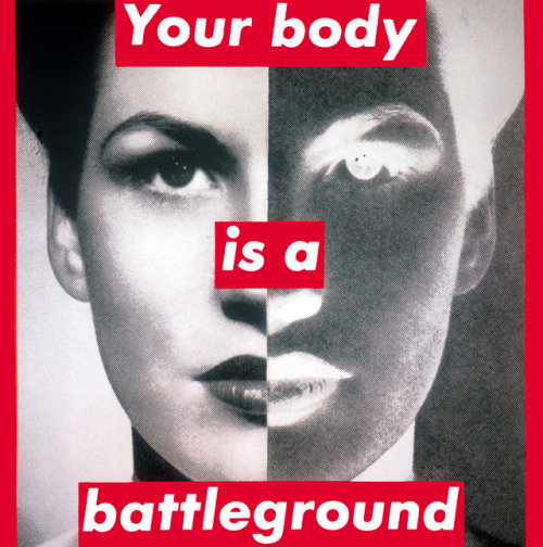 carangi:Untitled (Your body is a battleground) by Barbara Kruger 1989