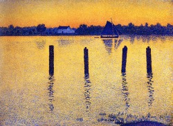 lonequixote:  Sailboats on the River Scheldt by Theo van Rysselberghe (via @lonequixote) 