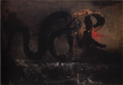 tenebrum:  Victor Hugo - The Snake (pen, sepia and gouache, 31 x 47 cm)  circa 1866 