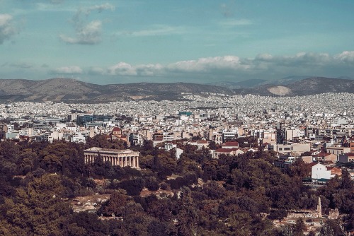 View to Hephaestus Temple from Acropolis, Athens