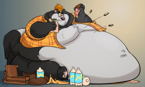 Buttons pop when you get a GORGE portion of food! Commission for Del!