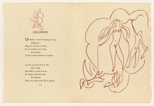 More illustrations by Henri Matisse for Florilège des Amours de Ronsard (Anthology of Love by Ronsar
