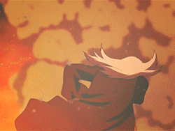 avatarparallels:Roku and Aang fighting a volcano. 