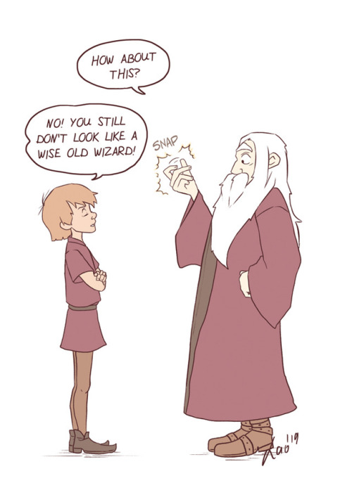 lao-pendragon:What do you mean I can’t look like a wise old wizard? I’ll show you!Arthur