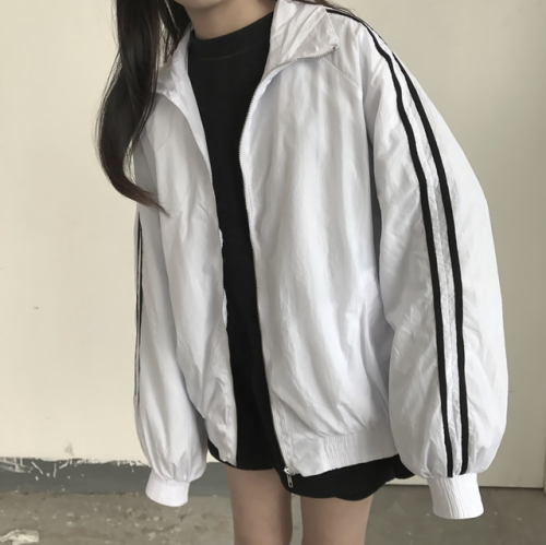 liliest: striped zip jacket