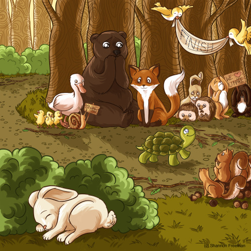 My version of the much-loved Aesop fable “The Tortoise and the Hare,” done for my childr
