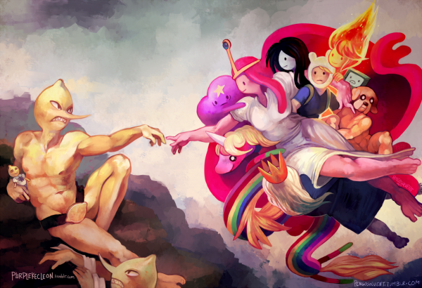 ‘The Creation Of Adam’ Recreated With Adventure Time Characters